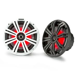 KA45KM84L KM Marine 8" (200 mm) Coaxial Speaker System with White & Charcoal LED Grills Main Image