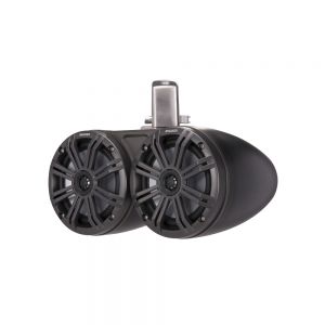 KM Marine 6.5" (165 mm) Dual Tower Coaxial Speaker System - Charcoal LED Grills