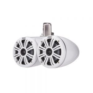 KM MArine 6.5" (165 mm) Dual Tower Coaxial Speaker System - White LED Grills