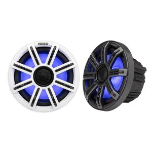 MSC Marine 8" (200 mm) Premium Coaxial Speaker System with White & Charcoal LED Grills