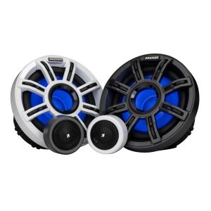 MSC Marine 6.5" (165 mm) Premium Component Speaker System with White & Charcoal LED Grills