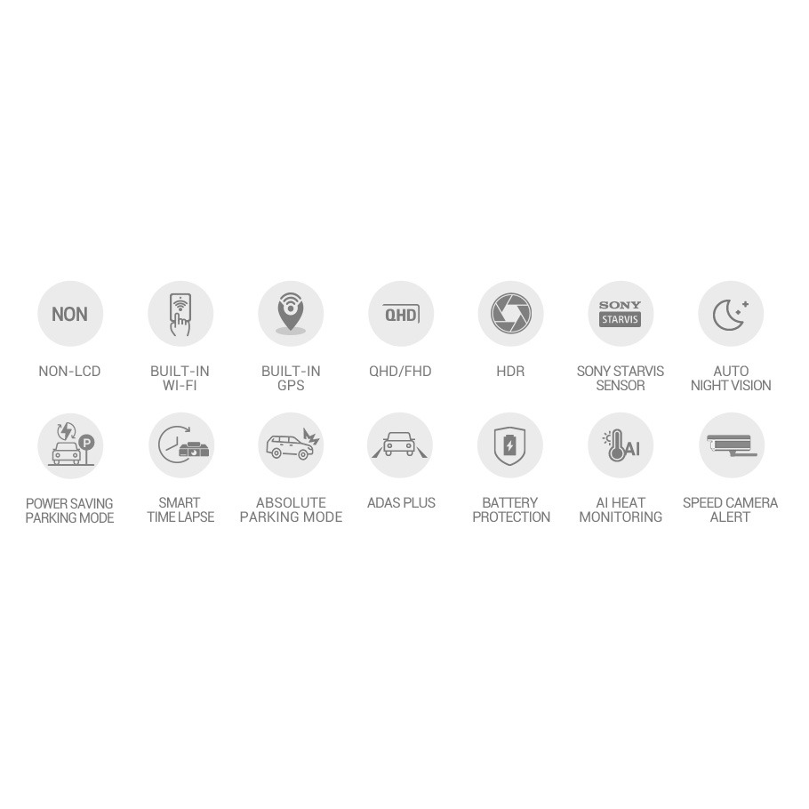 FineVu 2K Front & 1080P Rear Dashcam - 64GB